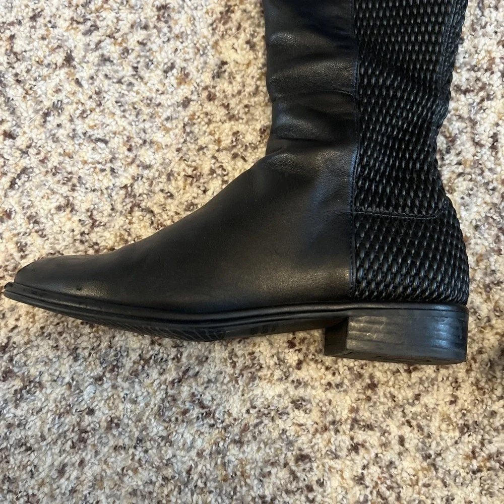 Stuart Weitzman Women size 6M ALLGOOD Black Nappa Over‎ the Knee Boots